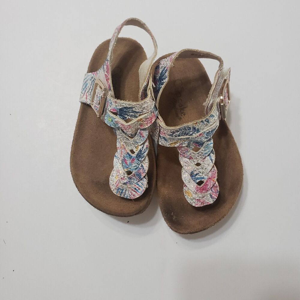 Cupcake Couture Girl 5‎ Sandal Multicolor Gold Buckle Thong Platforms Slingback